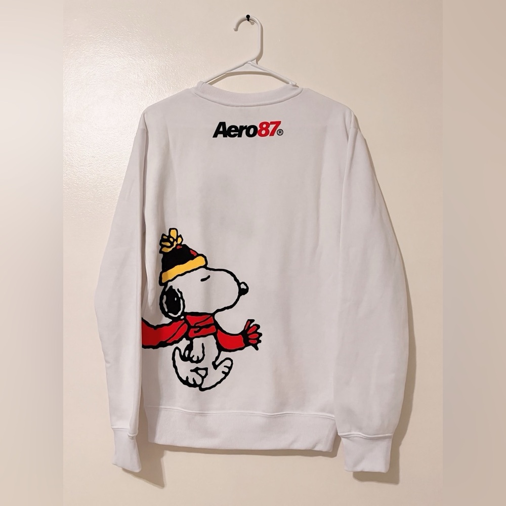 Aeropostale Aero87 Snoopy Peanuts Scarf Crewneck Sweatshirt